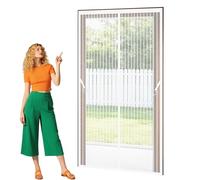 Magnetic Door Screen 96 x 296 cm Powerful Magnets that Snap Shut Automatically Insect Protection Screen Keep Bugs Out Lets Fresh Air for Living Room, Bedroom, Patio, White