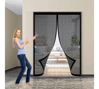 Magnetic Door Screen 99 x 165 cm Automatically Closes, Keep Bugs Out, Without Drilling, Easy to Install, Fly Bug Mosquito Mesh for Patio Door/Balcony, Black