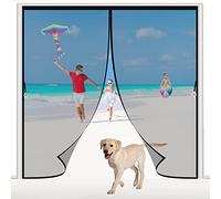 Magnetic Door Screen Heavy Duty Bug Mesh Curtain 85x200cm Black Top to Bottom Seal Shuts Automatically Easy to Install Without Drilling for Entry/Exterior Door