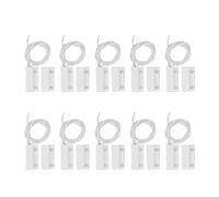 Magnetic Door Sensor Wiring, Recessed Door Window Switch, Normally Closed Reed Switch for Alarm System, 10 Sets Embedded Installation with Flame Retardant ABS Shell, DC100V