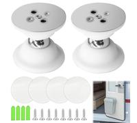 Magnetic Door Stop, 2 PCS with Catch 3m Self Adhesive/Conceal Screws Mounted Mini Magnetic Door Holder, Door Stops for Behind Various Doors (White)