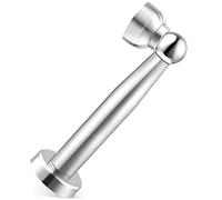 Magnetic Door Stop, Stainless Steel Door Stopper 7 Inch Extra Long, Heavy Duty Door Catch Holder, Conceal Screw for Wall or Floor Mount Soft-Catch Doorstop Brushed, Door Hold Open Silver