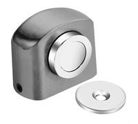 Magnetic Door Stop Windproof Anticollision Zinc Alloy Face Mounted Silent Door Stopper No Drilling Required Home Bedroom Bathroom Hardware Multiple Colors (Grey)