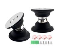 Magnetic Door Stopper 2-Pack, MfhdgXAvs Heavy Duty Stainless Steel Small Door Stop with 3M Adhesive & Screws, Concealed Soft-Catch Door Holder for Wall/RV, Keep Door Open Quietly - Black