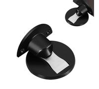 Magnetic Door Stopper, Invisible Door Stop Made of Stainless Steel, Modern Magnetic Door End for Home Office Safety, Floor Mounting, Black Self-Adhesive Door Stop Made