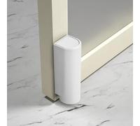 Magnetic Door Stopper, No Drill Self-Adhesive Ultra Slim Floor or Wall Mount Invisible Door Holder Windproof Child Safe Design(white)