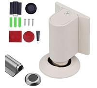Magnetic Door Stopper, Upgrade Magnetics Doors Stoppers for Bottom, No Drill Installation Invisible Design, Wall and Floor Protection, Universal Fit for Interior Doors and Home Use (Beige)