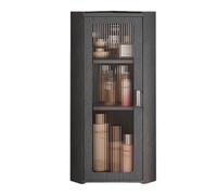 Magnetic Door Wall Mounted Storage Cabinet Corner Bathroom Shelves Space Saving Hanging Unit Fits Above Toilet Gray 25x25x70cm Ideal for Bathroom nization