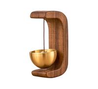 Magnetic Doorbell - Wooden C Shaped Magnetic Door Chime | Golden Decorative Shopkeepers Bell | Shopkeepers Bell Door Chime for Home, Porch, Garden, Restaurant Decoration