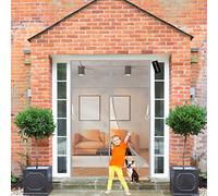 Magnetic Doors Fly Screen Grey 145x225cm Insect Net Mesh Screen Window,with Powerful Magnets Seal Easy Installation Keep Bugs/Flys/Mosquitoes Out