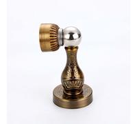 Magnetic Doorstop, Retro-Style Decorative Design, Sturdy Metal Finish, Floor or Wall Mount with Screw Installation, Strong Magnet for Secure Hold