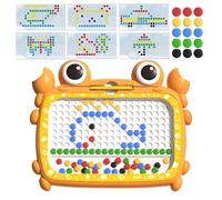 Magnetic Dot Art Board,Crab Doodle Board with Magnetic Pen - Beads and Drawing Magnet, Writing for Camping Outdoors