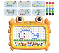 Magnetic Dot Art Board - Scratching Scribble Board with Magnetic Pen,Beads and Drawing Magnet, Magnetic Writing Board for Outdoor Camping