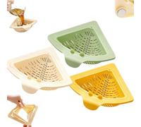 Magnetic Drainage & Filter Basket, All-in-One Draining & Storage Sink Corner Rack with Twist-Open Bottom, Automatic Pop-Up Triangular Sink Strainer for Washing Fruits & Vegetables (Mixed-3Pcs)