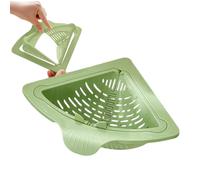 Magnetic Drainage & Filter Basket, Draining and Storage Sink Corner Basket, Punch Free Triangular Sink Strainer, Practical Storage Rack Suitable for Kitchen Food Waste Collectors 17.5x17.5cm