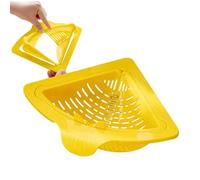 Magnetic Drainage & Filter Basket, Draining and Storage Sink Corner Basket, Punch Free Triangular Sink Strainer, Practical Storage Rack Suitable for Kitchen Food Waste Collectors 17.5x17.5cm