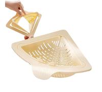 Magnetic Drainage & Filter Basket, Punch-Free Triangular Sink Strainer with Twist-Open Bottom, Automatic Dumping Storage Rack for Kitchen Food Waste, Kitchen Corner Sink Strainer