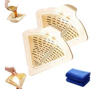 Magnetic Drainage & Filter Basket, Sink Basket Triangle Drain Catcher Kitchen Sink Mesh Strainer for Kitchen Waste Vegetable Fruits (2Pcs White)