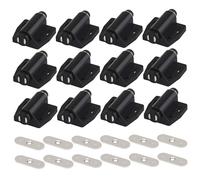 Magnetic Drawer Catch, 12pcs Heavy Duty Magnetic Drawer Catch with Screws, Push to Open & Release Cabinet Hardware for Furniture Drawers, Latch for Smooth Closure, Black