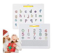 Magnetic Drawing Board Alphabet - Learning & Writing Board 2 in 1 | Magnetic Bead Tablet, Double Sided Magnetic Tracing Board for Boys and Girls, Letter Board