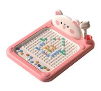 Magnetic Drawing Board, Cartoon Dot Art with Beads Pattern Booklets Pen, Educational Doodle Toy for Kids, Large