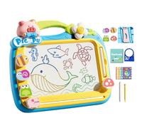 Magnetic Drawing Board for Kids,Cartoon Drawing Board Magnetic Pad - Educational Art, Multifunctional Early Learning Toys with 4 Stamps for Kindergarten Preschool