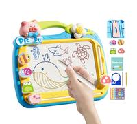 Magnetic Drawing Board for , Magnetic Scribble Board | Cartoon Doodle Drawing Board Sketchpad with 2 Pens | Travel Size Early Learning Toy with 4 Stamps, Multi-Purpose Drawing