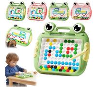 Magnetic Drawing Board - Magnetic Dots Board for Kids,Frog Magnet Beads Doodle Board,Montessori Preschool Education Travel Toys,Christmas Birthday Gifts for Kids Boys Girls