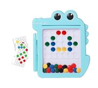 Magnetic Drawing Board - Magnetic Whiteboard with Dots | Preschool Activity Puzzle with 30 Coloured Beads 14 Cards Pen Design Sealed Safe Transparent Panel Skill