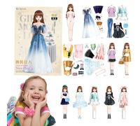 Magnetic Dress up Dolls, Magnetic Princess Dress up Paper Doll, Portable Princess Paper Doll Easy to Grip Present for Children Girls 4-7 Years Old