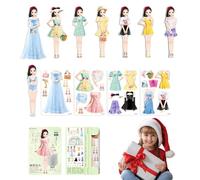 Magnetic Dress Up Dolls - Magnetic Princess Dress Up Paper Doll | Pretend Play Toys For Girls, Cutouts Pretend Play Outfit, Magnet Clothes Puzzles Creative Fashion Dress Up For Birthday Children's Day