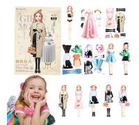Magnetic Dress Up Dolls - Reusable Sticker Book, Princess Outfit Puzzle, Travel Tin Playset | Creative Imagination Development Activity, Compact Ten By Fourteen Point Five Centimeter Paper Craft Birth