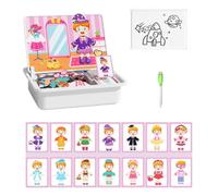 Magnetic Dress Up - Magnetic Face Toy for Kids with Reusable Facial Pieces, Creative Emotion Play Set for Home, Travel & Classroom Use (Dress up A)