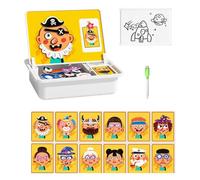 Magnetic Dress Up - Magnetic Face Toy for Kids with Reusable Facial Pieces, Creative Emotion Play Set for Home, Travel & Classroom Use (Expression)