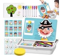 Magnetic Dress Up Puzzle,Magnetic Educational Facial Expression Learning Puzzle For Children,Magnetic Faces Travel Game Double Side Preschool Toy For Kids (1SET)