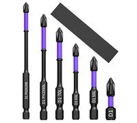Magnetic Drill Bits, 6 Pieces Screwdriver Bits for Drills - Non-Slip Heavy Duty Precision Bits for Furniture Assembly Repair Construction Work
