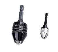 Magnetic Drill Chuck Adapter Pro Set - 2Pcs Keyless Drill Chuck with Drill Press Adapter for Hand Drill, Ultimate Drill Bit Adapter for Drill Bits for Impact Driver, 1/4" Hex Shank 0.6-8mm & 0.3-3.6mm
