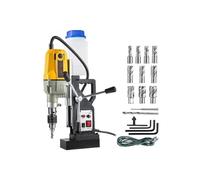 Magnetic Drill Press 1100W with 7/12 Bits, 40mm Electric Bench Tapping Rig for Steel Structures, Ideal for Beginners and DIY Projects