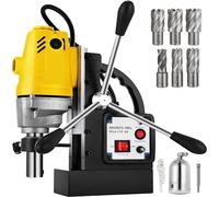 Magnetic Drill Press 980W 1100W 1200W Electric Bench Drilling Rig Machine for Engineering Steel Structure MD40 MB23 BRM35 in Wood or Metal(MD40-6PCS)