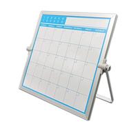 Magnetic Dry Erase Board Calendar- Easy to Clean ,Desktop Double Side Monthly Whiteboard with Stand ,10 Inch X 10 Inch , Portable Mini White Board Easel for Office Home Planner