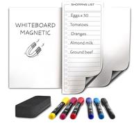 Magnetic Dry Erase Board for Fridge Whiteboard Magnetic White Board Refrigerator Magnet 8”X12” Magnetic Whiteboard for Fridge & Shopping Grocery List - 6 Dry Erase Markers Included
