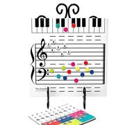 Magnetic Dry Erase Board Music Note Teaching Tool with 70pcs Colourful Magnets, Double-Sided Surface for Concepts, Ear Training, Composition (Colorful)