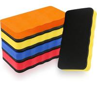 Magnetic Dry Erase Erasers for Whiteboard, 4 Pack Premium Foam White Board Cleaners with High-Density Felt, Washable & Portable Eraser for Classroom, Office and Home, 4 Assorted Colors