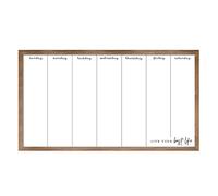 Magnetic Dry Erase Whiteboard Calendar with Espresso Wood Edge, Weekly Planner,to Do List,Elegant Font of Wording"Live Your Best Life", Scheduler Planning Boards,12x22"