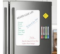 Magnetic Dry Erase Whiteboard for Fridge,Easy to Write and Clean Refrigerator Magnets for Whiteboard Flexible with 5 Magnetic Markers and 1Eraser