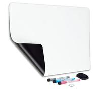 Magnetic Dry Erase Whiteboard Sheet for Fridge - 19x13 / 48x33cm - Stain-Resistant with 3 Fine Tip Markers & Big Eraser with Magnets - Refrigerator White Board Planner & Organiser - by Yes4Quality