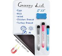 Magnetic Dry Erase Whiteboard Sheet for Fridge, A4 Size Magnet Reminder Board, Planner Board or to Do List Whiteboard, 1 Magnetic Eraser+3 Whiteboard Pens