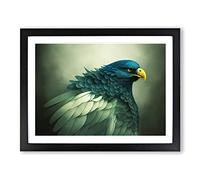 Magnetic Eagle Bird H1022 Framed Print for Living Room Bedroom Home Office Décor, Wall Art Picture Ready to Hang, Black A3 Frame (46 x 34 cm)