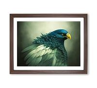 Magnetic Eagle Bird H1022 Framed Print for Living Room Bedroom Home Office Décor, Wall Art Picture Ready to Hang, Walnut A3 Frame (46 x 34 cm)