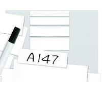 Magnetic Easy Wipe Location Markers, Dry Erase Magnetic Labels, Reusable Magnets to Write On - White - H.50 x W.150mm - Pack of 100